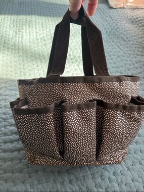 Thirty-One  Brown Polka Dot Utility Tote Bag